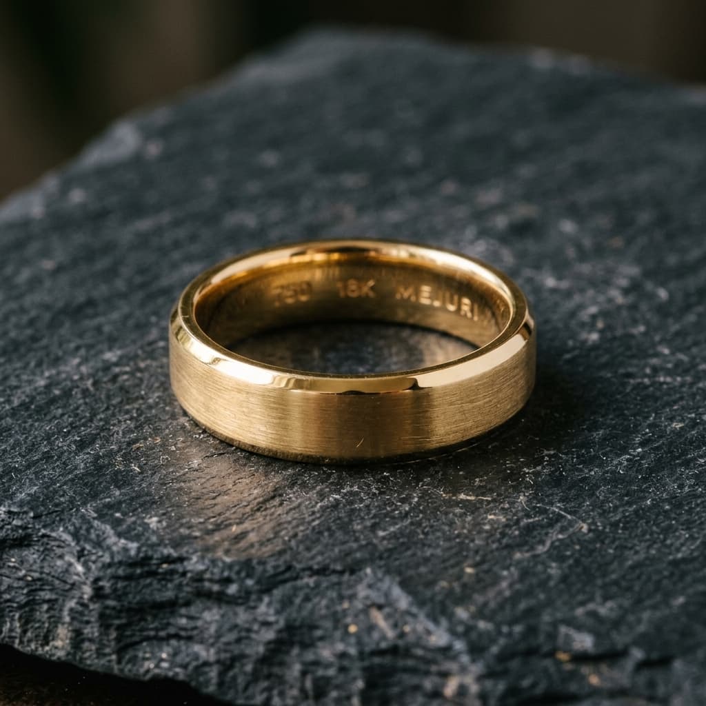Minimalist 18K Gold Sculpted Band