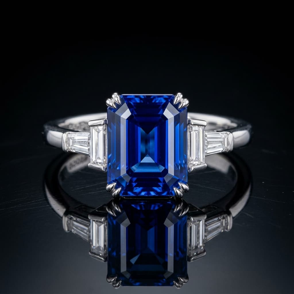 Emerald Cut Sapphire Ring